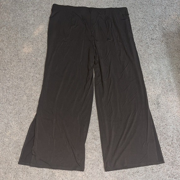 J. Jill Wearever Wide Leg Pull-On Split Hem Pant Dark Truffle Brown Large Petite - Picture 8 of 11